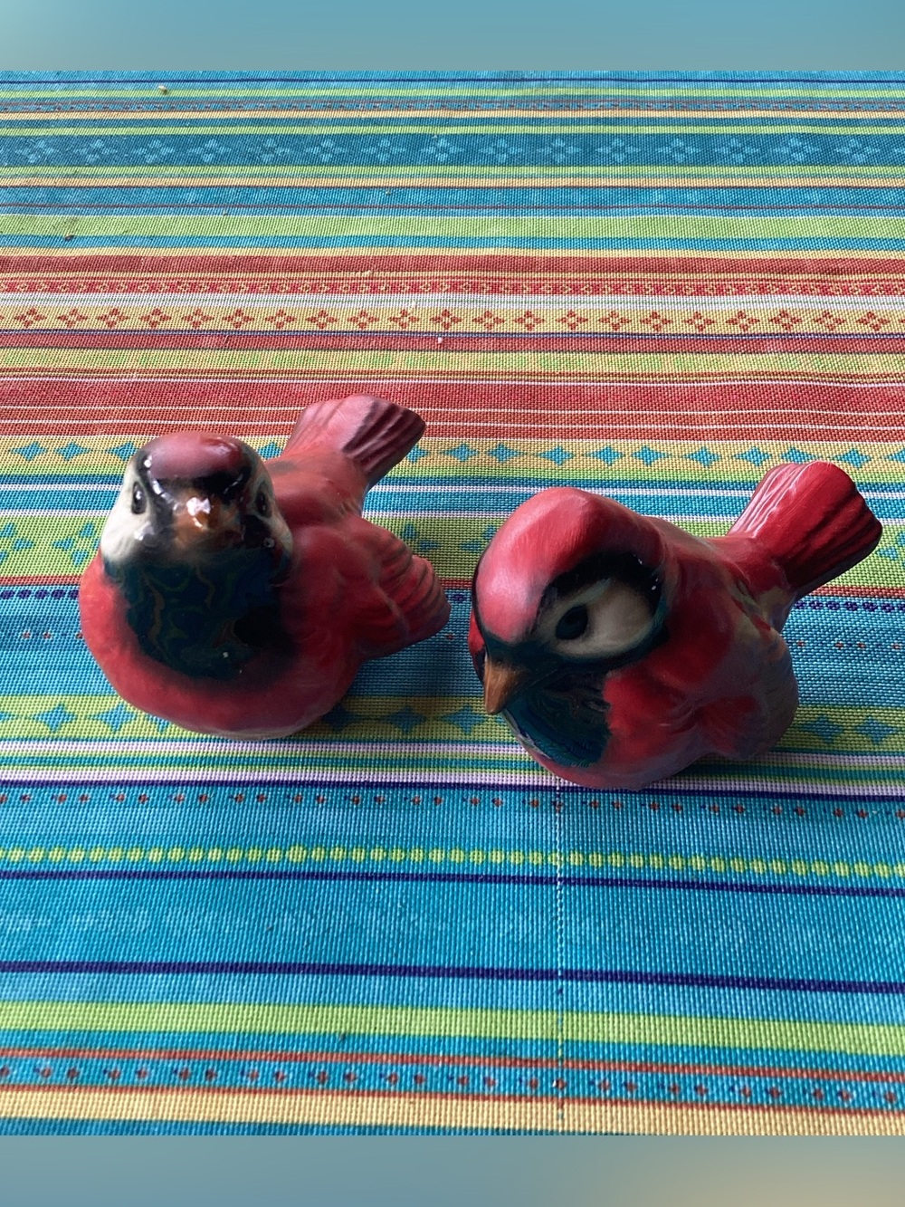 Goebel Vintage Porcelain Birds - pair in red
